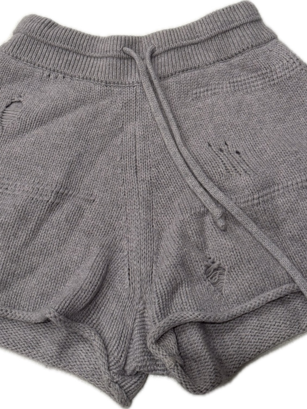 Helmut Lang Gray Knit Drawstring Athletic Shorts